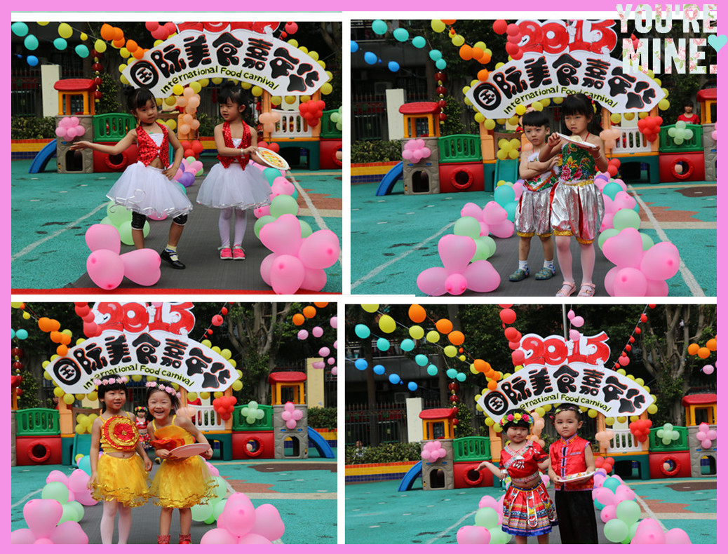 4月30日上午九点,博雅石厦第一幼儿园举办了本学期的开放日活动美食行天下。本次的活动以分享美食,分享快乐为主题,让孩子们在享受美食的过程中体验分享带来的快乐。 活动的开始,只见萌娃宝贝们身着各国服饰,手捧世界代表性美食,在红地毯上上演了一场美食T台秀。看他们的小胳膊小腿,扭起来还真是像模像样呢! 接下来的第二个环节,就是美食分享了。大家大手牵小手,拿着从自家带来的餐具,在各种美食面前观赏,品尝。不同的风情街带来不一样的感受:有泰国的菠萝饭,日本的寿司,中国的灌汤包,拌面,韩国的煎饼,意大利的手工披萨
